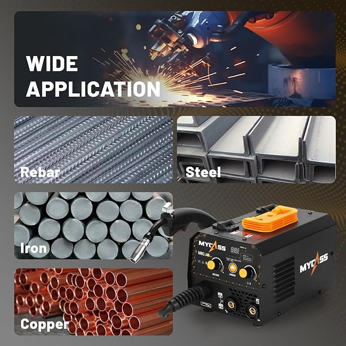 Welding Machine，MIG Welder with 2-in-1 Flux Core/Wand Welder Welder with 130 Amp 110 Volt Airless MIG Welder with Synergy IGBT Inverter Welder Portable Wire Welder