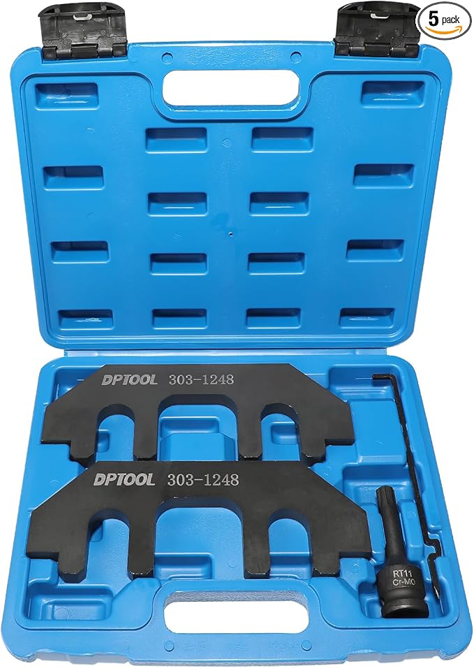 DPTOOL Camshaft Holding Tool Timing Alignment Holder Tool Kit Compatible with Ford Lincoln Mercury 3.5L 3.7L 4V Engines Replace 303-1248 303-1530 OTC 6682 with RT11 Removal Socket and Portable Case