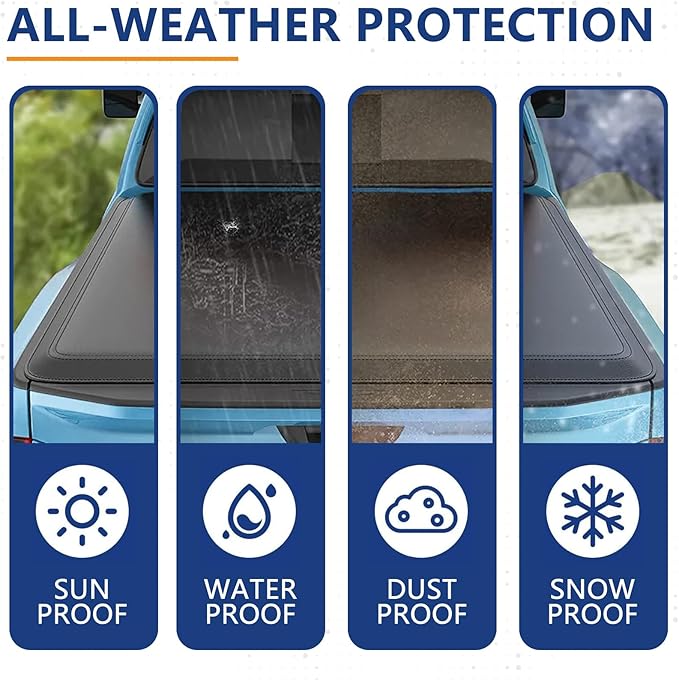 PENSUN Soft Tri-fold Truck Bed Tonneau Cover Compatible with 2009-2014 Ford F150 Bed Cover 6.5FT Bed