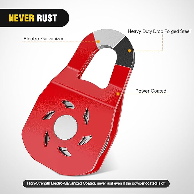 Nilight 10 Ton Winch Snatch Block Towing Pulley Blocks 22,000 LBS Capacity, Heavy Duty Off-Road Recovery Accessory for Synthetic Rope or Steel Cable, Universal Tackle Block for Truck, Tractor, ATV&UTV