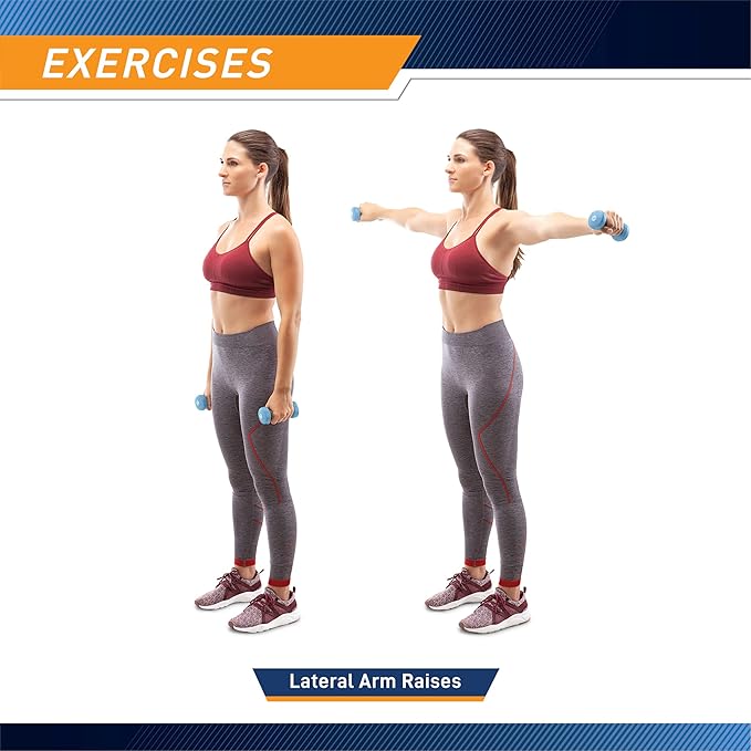 Marcy Colored Neoprene Dumbbell (Sold in Singles or Set) Hand Weights, Exercise Free Weights for Home Gym