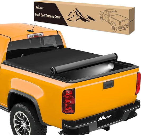 Nilight Soft Roll Up Truck Bed Tonneau Cover Compatible with Chevy Colorado/GMC Canyon 2015 2016 2017 2018 2019 2020 2021 2022 2023 2024 2025 6.2ft