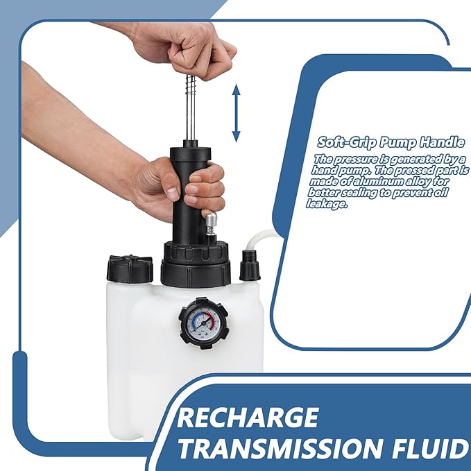 3L Transmission Fluid Pump Transmission Oil Pump Extractor Manual Oil Pump Oil Filling Filler System Tool with 8Pcs Adapters Fluid Transfer Pump