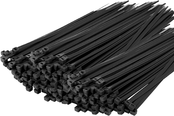 14 Inch Zip Ties Black 1000 PCS, 40 Lbs- Heavy Duty Tensile Strength, Nylon PA66 UV Resistant Cable Ties for Indoor and Outdoor Use - Ideal for object bundling and fastening
