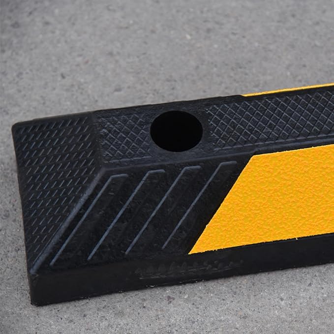 BESEA 1pcs Curb Parking Stoppers for Garage Bumpers Parking car - 72" Length 4" High Heavy Duty Rubber Wheel Stopper for Vehicles Truck Driveway Help Your Cars Parking Stop Perfectily(1pack)