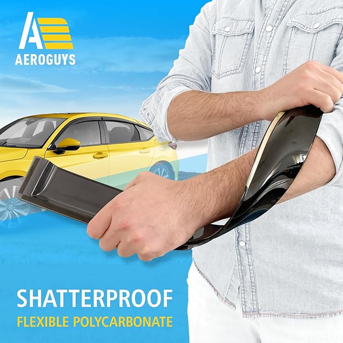 Extra Durable Window Deflectors Tape-On Window Visors Rain Guards Fit for Honda Civic 2022-2026 Hatchback, Sun Visors, Wind Vent for Shades, Exterior Car Accessories - 6pcs. AG0496