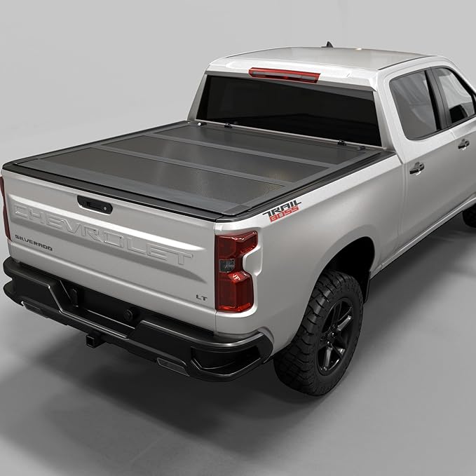 Low Profile Hard Folding Truck Bed Tonneau Cover Fits 2019-2026 Chevy/GMC Silverado/Sierra 6'7" Bed (79.4")