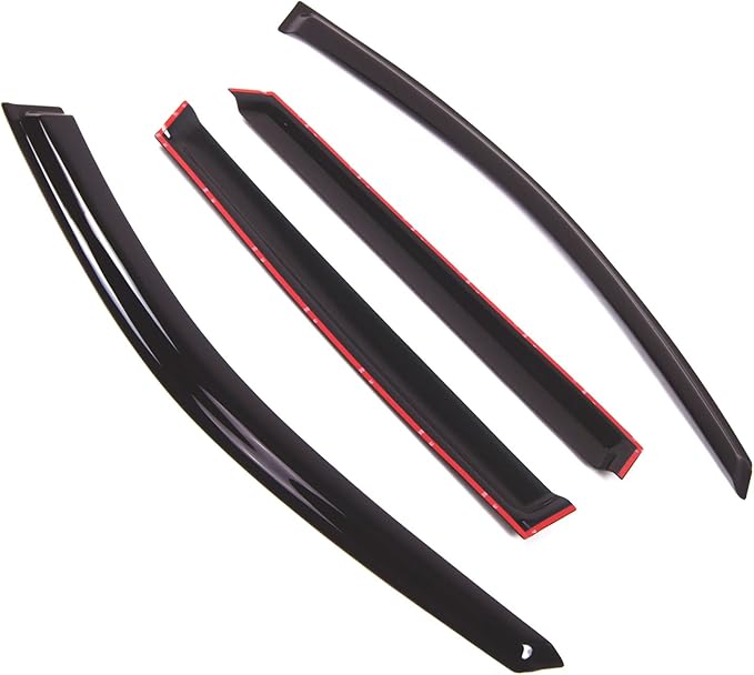 TuningPros Outside Mount Window Vent Visors Rain Guards Compatible with Jaguar X-Type Wagon 2005-2008 | Side Window Wind Deflectors Rain Shields | Smoke Tinted, 4 Pcs Set, DGWV-698