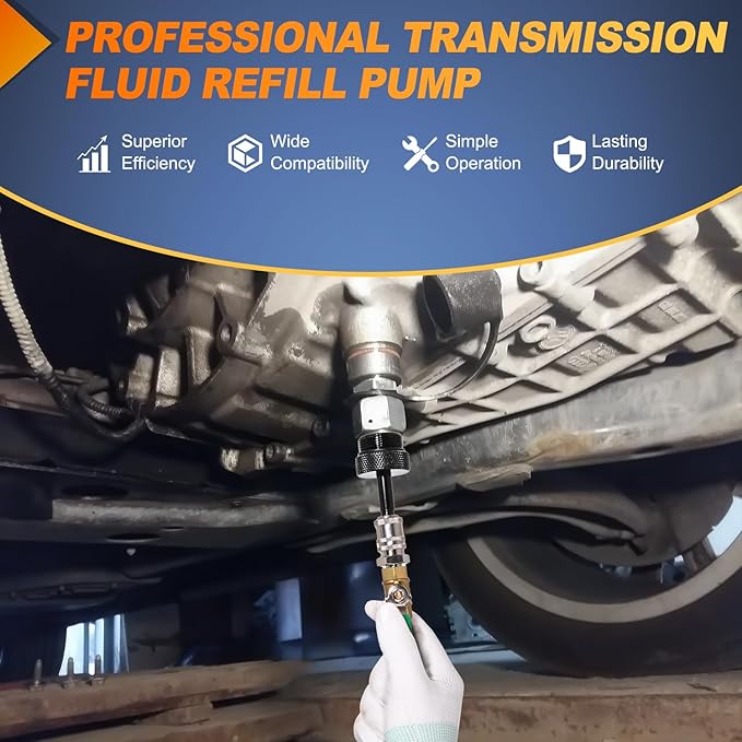 GOOACC Transmission Fluid Pump Kit 7.5L Automotive Manual Oil Pump Extractor ATF Refill Dispenser Transfer Pump with 15 ATF Filler Adapters 2Gal Oil Filling Filler System Fluid Extractor Pump Tool Kit