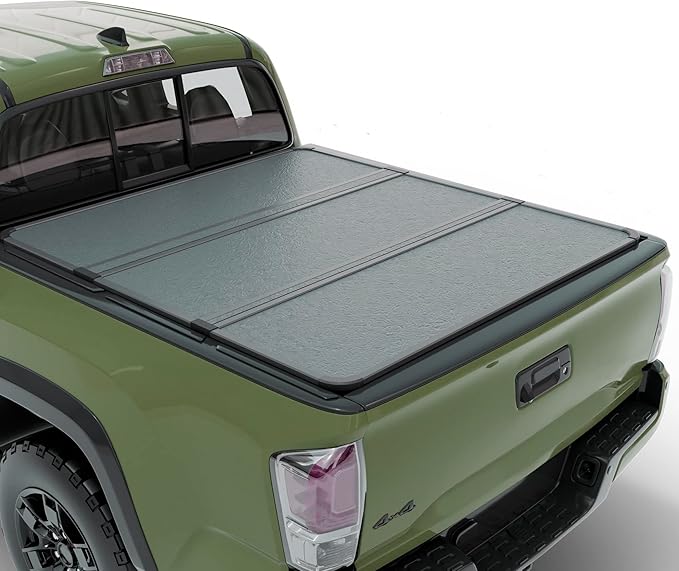 Hard Folding Truck Bed Tonneau Cover |HTF020|Fits 2005-2015 Toyota Tacoma w/OE Track System 6' 2" Bed (73.5")