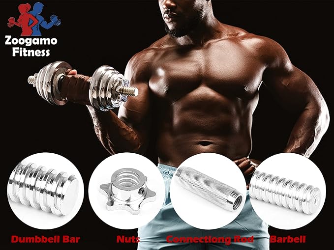 Cast Iron Adjustable Dumbbells Weight Set to 110 Lbs, Free Weight with Connecting Rod Used As Barbell, for Men and Women Home Gym Work Out Training Fitness Equipment All-Purpose