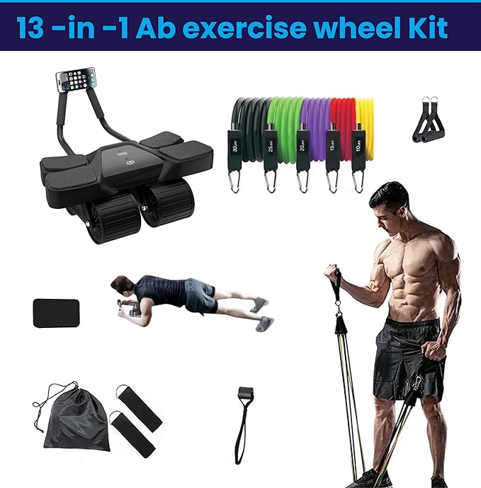2025 First Ever Calorie Counting Ab Roller High-Performance Abdominal Exercise Machine with Automatic Rebound
