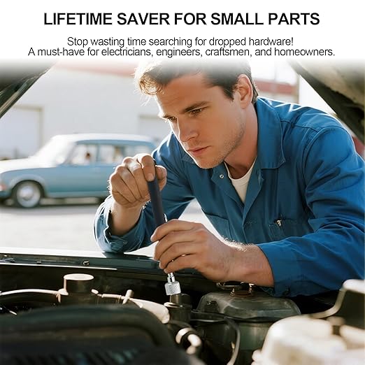 3-Pack Magnetic Pickup Tools 15 & 3.5 LB Retrieving Telescoping Retrievers and Bendable Spring Magnet Stick Ideal for Mechanics, DIY, Car, Workshop, Home Use