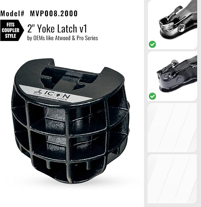 Altor ICON Trailer Lock for 2 inch couplers | Secures high Value Utility Trailers/Travel Trailers/RV/Boat/Toy Haulers