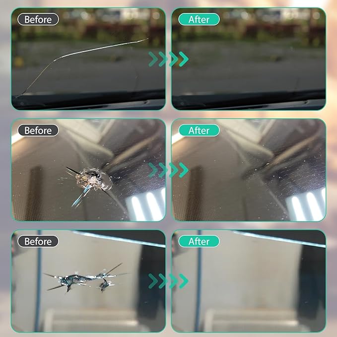 Cracked Windshield Repair Kit,Car Windshield Crack Repair Kit,Fast and Convenient,Glass Repair Liquid for Cracks,Applicable to All Types of Cracks（2Pcs）