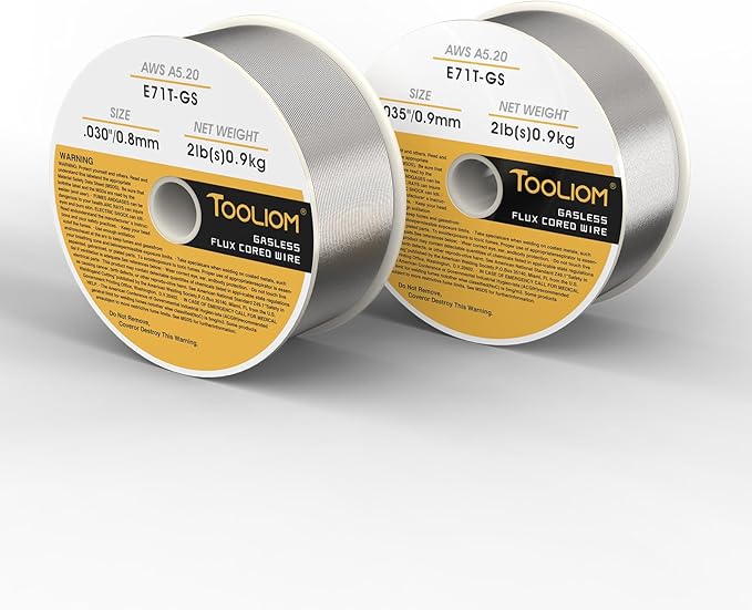 TOOLIOM E71T-GS .030" Diameter 2-Pound Spool Flux Core Self-shielded Carbon Steel MIG Welding Wire 2 PCS
