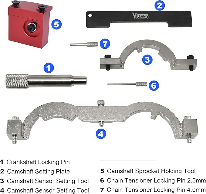 Turbo Engine Timing Tool Kit for Vauxhall Opel Chevy Chevrolet Aveo Cruze Orlando Adam Ampera Astra J Cascada 1.0 1.2 1.4 L, Camshaft Holding Locking Tool Set with Gloves