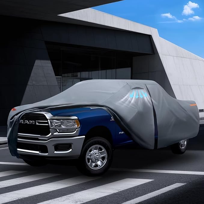 Nissan Titan XD Truck Cover Custom Fit 2016-2025 Crew Cab Short Bed(6.6') with Door Zipper, 10 Layers Outdoor Heavy Pickup Truck Cover Waterproof All Weather, Wind Dust Sun Protector.