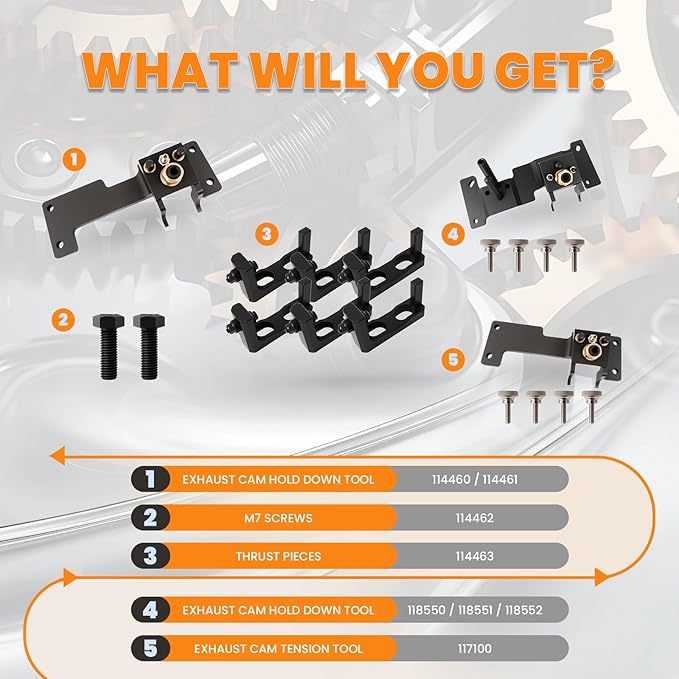 Engine Camshaft Locking Timing Tool Kit Fit for BMW N51 N52 N53 N54 N54T N55, locating Exhaust Camshaft Upper and Lower Bearing Strip, Replace 114460 118550 117100