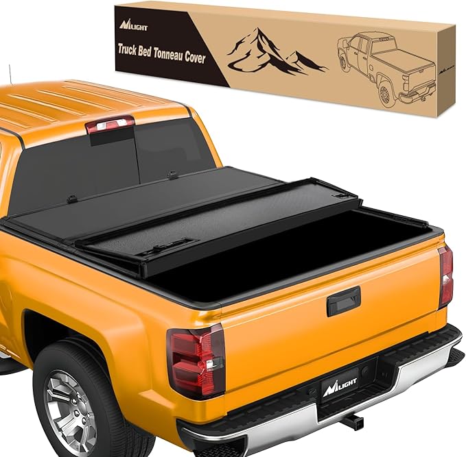 Nilight Truck Bed Tonneau Cover Hard Tri-fold Compatible with Chevy Silverado 1500/GMC Sierra 1500 2019 2020 2021 2022 2023 2024 2025-5.8ft