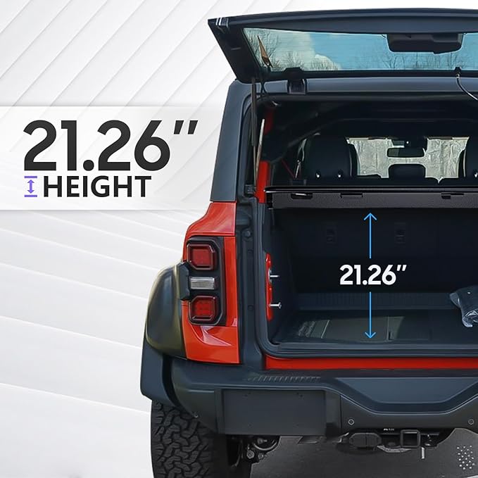 Rear Cargo Rack Basket Compatible with 2021 2022 2023 2024 2025 Ford Bronco 4 Door Hardtops, Interior Luggage Carrier Storage Shelf (Excluding Softtop or Sport)