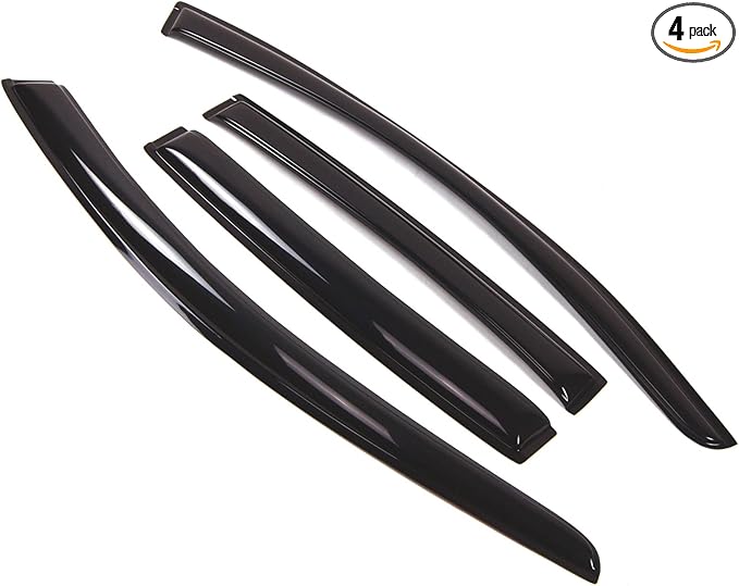 TuningPros Outside Mount Window Vent Visors Rain Guards Compatible with Buick Lacrosse 2010-2016 | Side Window Wind Deflectors Rain Shields | Smoke Tinted, 4 Pcs Set, DGWV-012