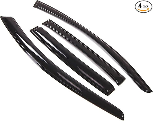 TuningPros Outside Mount Window Vent Visors Rain Guards Compatible with Buick Lacrosse 2010-2016 | Side Window Wind Deflectors Rain Shields | Smoke Tinted, 4 Pcs Set, DGWV-012