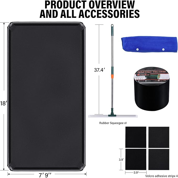 Garage Floor Mat, Garage Car Mat - Non-Slip Waterproof Containment Mat, Heavy Duty Durable Protection, Easy to Clean & Install, Perfect for Garage, Workshop, Parking (7'9"W x 21'L)