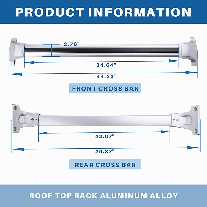 300Lbs Roof Rack Crossbars Compatible with Cadillac XT5 2017 2018 2019 2020 2021 2022 2023 2024 2025, Aluminum Cross Bar for Rooftop Cargo Carrier Luggage Kayak Bicycles Snowboard