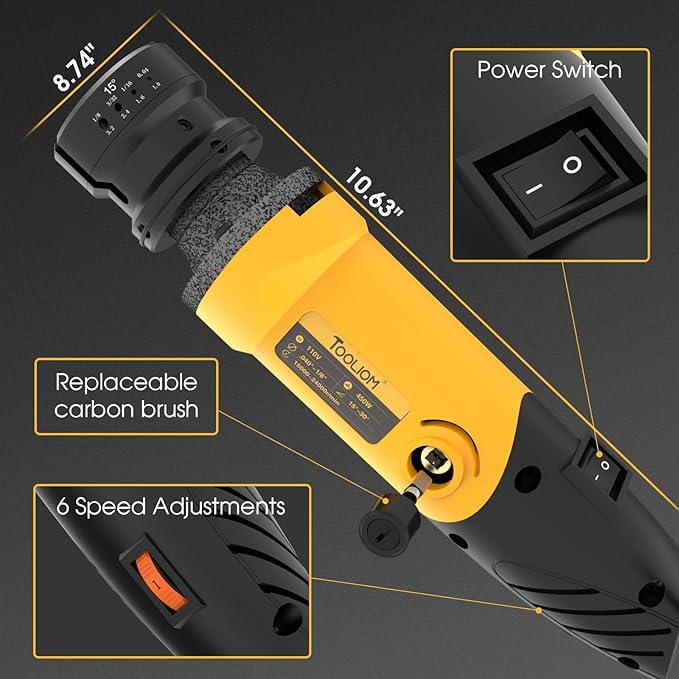 TOOLIOM 110V Tungsten Electrode Sharpener for TIG Welding with Dust Shield,4-Size & 3-Angle Handheld Electrode Tungsten Grinder,TIG Welding Rotary Tool with Flat Grinding Block, Cut-Off Slot