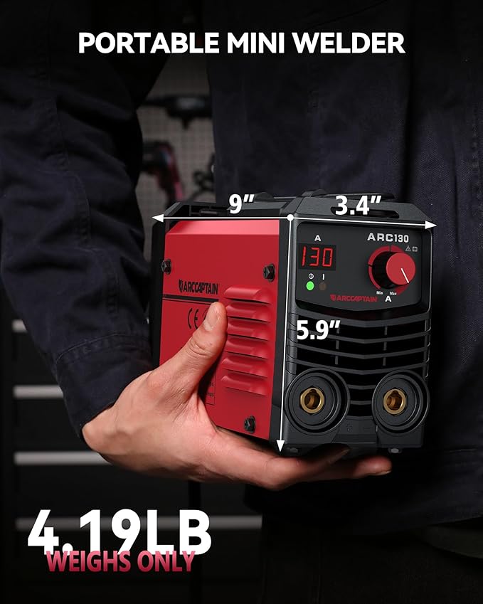 ARCCAPTAIN Stick Welder 110V 130A Mini Welder, Portable MMA ARC Welder Machine for Just One Step, IGBT Inverter Welding Machine with Hot Start, Arc Force, Anti-Stick