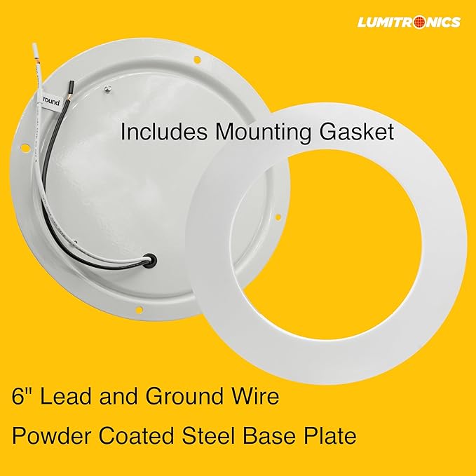 Lumitronics RV Trailer Camper 5th Wheel LED Round Surface Mount Scare Light, Mounting Gasket Included