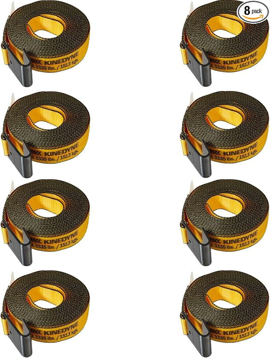 Belgrade Parts & Service, Inc. Kinedyne Genuine OEM 512720 2" x 27' Flat Hook Ratchet Strap 3,335 Lbs Working Load Limit Pack of 8