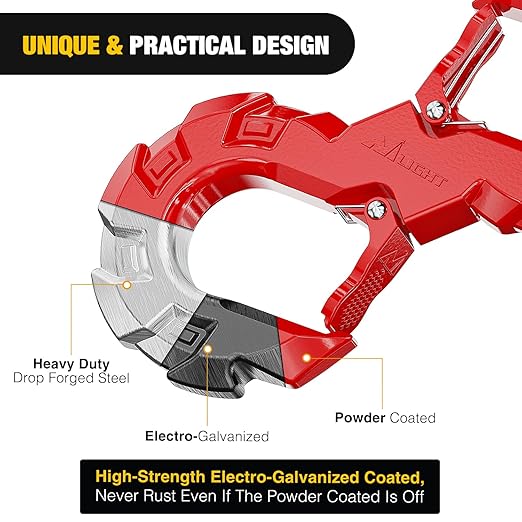 Nilight S-Shape Shackle, Quick Release Tow Hook for Winch Cable Ropes, 33,000 lbs Heavy Duty for Off-Road Recovery, Towing Extension, Tree Saver, Winch Shackle, Forged Steel, Red