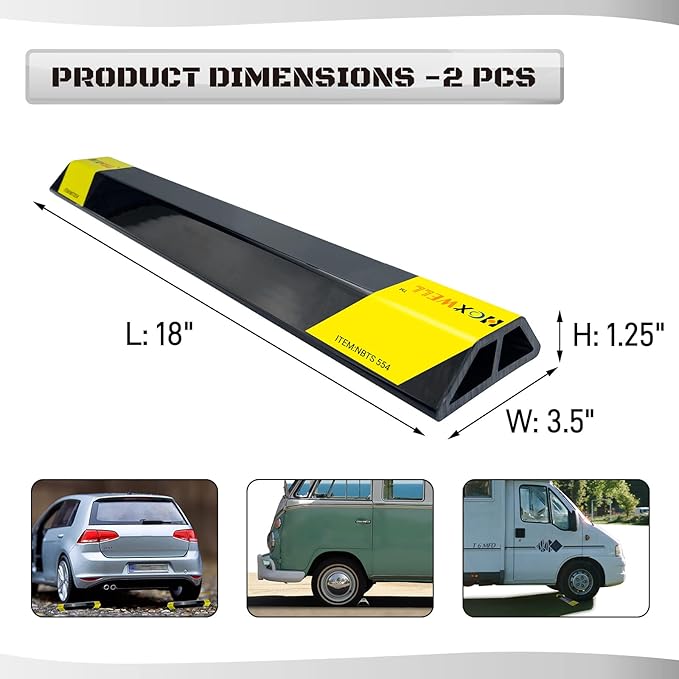 2 Pcs 18'' Heavy Duty Parking Aid for Garage, Parking Gadgets Protects Car and Garage Walls, Parking Stopper Easy to Install 2 Packs