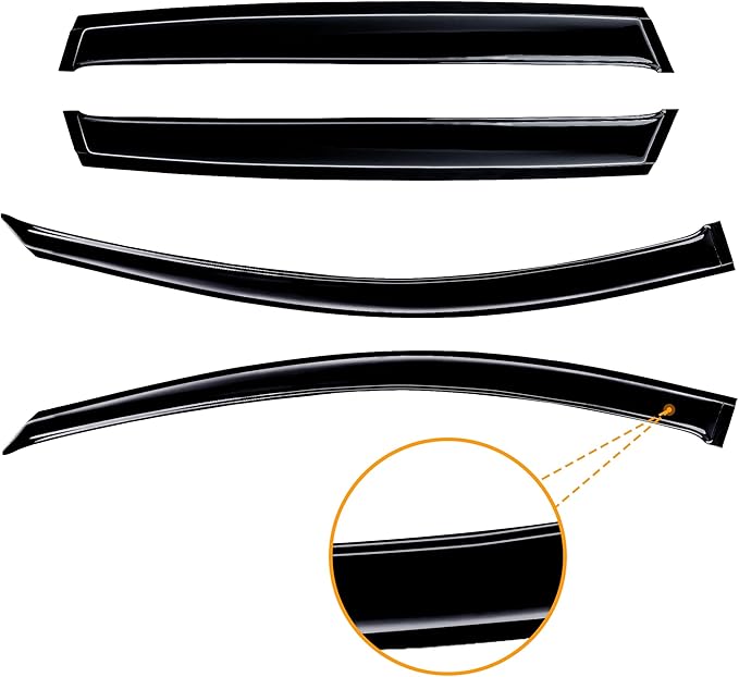 AUXKO Window Rain Guards for Mazda CX-50 2026 2025 2024 2023, Tape-On Shatterproof Sun Smoke Vent Visors Accessories - Outside Easy Install Side Window Wind Deflectors & Visors Black