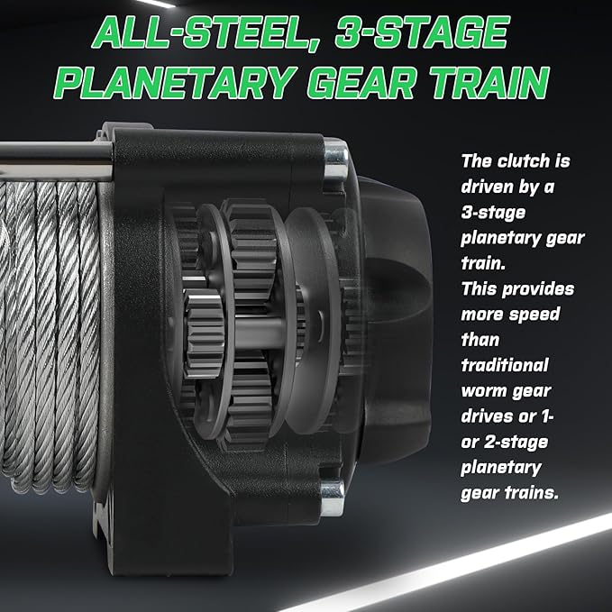 3500lbs ATV/UTV Winch Electric Boat Trailer Winch 12V, Waterproof Winch with Wire Rope, with 2 Wireless Remotes &Wired Switch,with Mounting Plate,Pulley,Rope Damper,Aluminium Fairlead