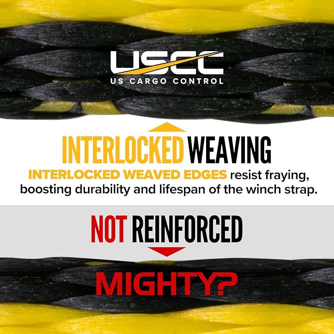 US Cargo Control Winch Straps 4" x 30' (4-Pack), 5,400 LBS Working Load Limit, Heavy Duty Flatbed Tie Downs with Flat Hooks, Yellow 4 Inch Straps for Flatbed Trailer, Truck, and Cargo Securement