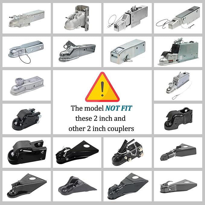 Upgraded Trailer Lock Fits 2 5/16 Inch Coupler, Heavy-Duty Trailer Hitch Locks, Pry-Resistant & Anti-Theft Trailer Coupler Lock, Accessories for Trailer/RV/Boat (Trailer Lock with Handle)