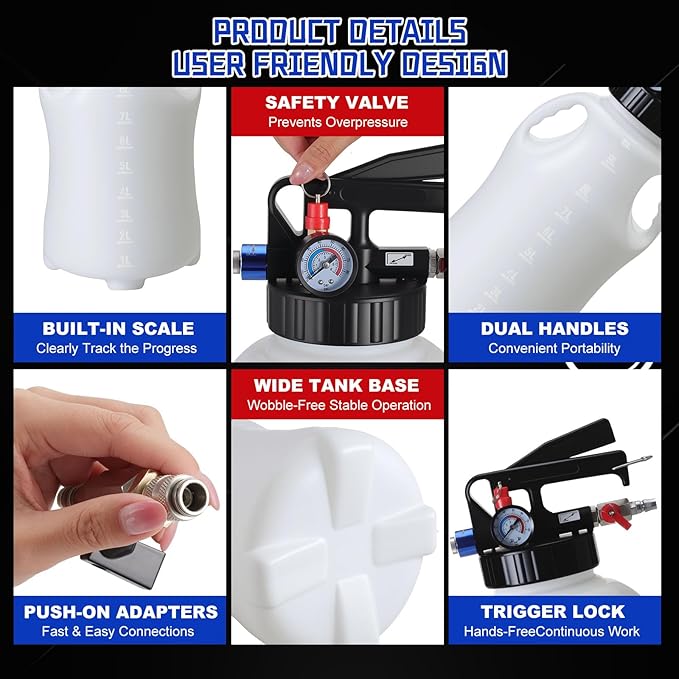 Oil Extractor Pump and Dispenser Tool Kit - 10L Transmission Fluid Transfer Pump with 15 AFT Adapters & 3 Hoses, 2.6 Gal 2 Way Vacuum Fluid Transmission Oil Pump for Automotive Oil Filling System