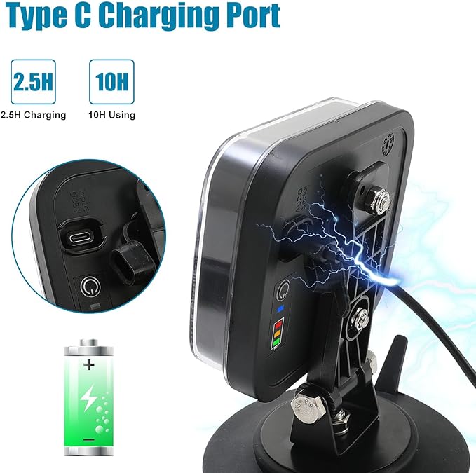 SUNPIE Trailer Lights Wireless LED Trailer Light Kit with Rechargeable Retrore Flectors Adjustable Magnetic Type C Towing Light Kit for Trucks, Boat, RV, Vehicle, Caravan