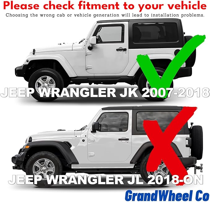 Window Deflectors Smoke Tinted in-Channel Side Window Vent Visor Deflectors Rain Guards Compatible with Wrangler JK 2-Door 2007-2018 - 2pcs. GW0233