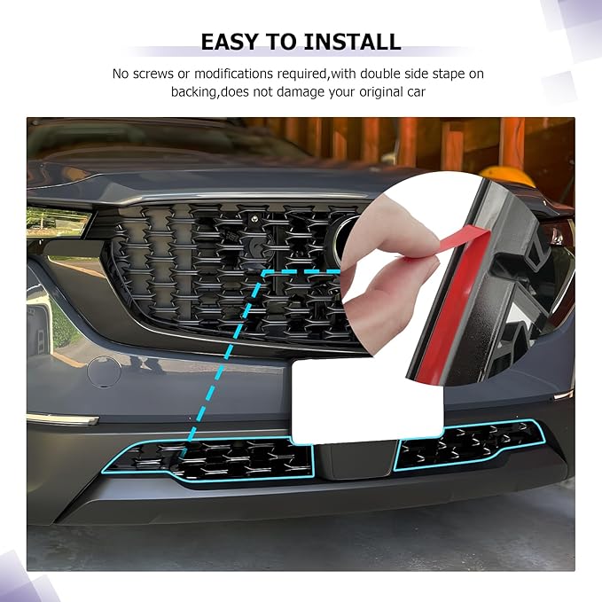 LUWU Front Grill Mesh Compatible With 2023 2024 2025 2026 Mazda CX-50 Front Mesh Grill Inserts Trims Front Mesh Grille Cover Guard for 2026 2025 Mazda CX50 Car Exterior Accessories ABS Material, 2PCS