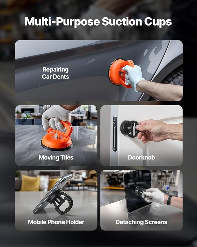 VEVOR Dent Puller Kit, 100 PCS Paintless Dent Removal Kit with Golden Lifter, Bridge Puller, Slide Hammer T-Bar, Glue Gun, Auto Body Hail Damage Remover Tools for Car Refrigerator Door Ding Repair