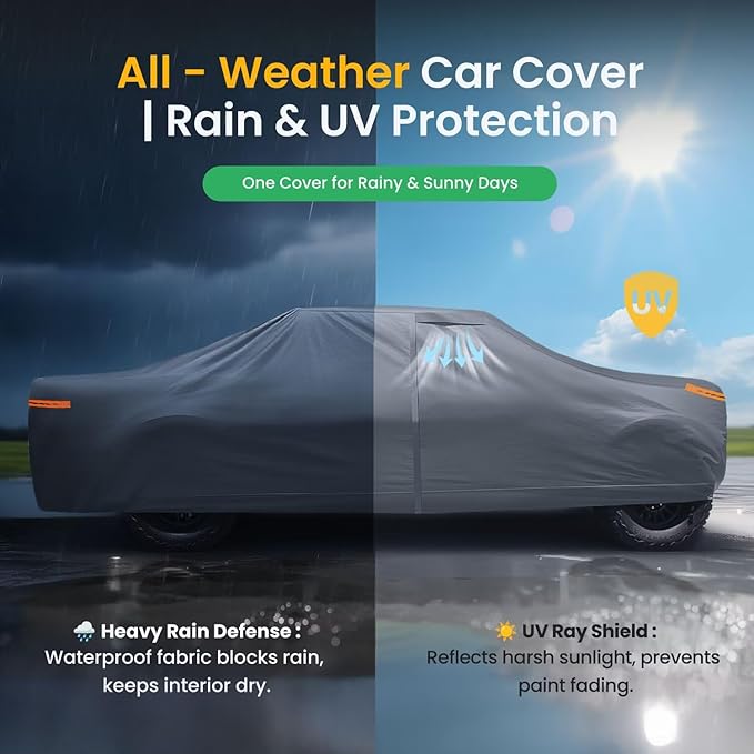 Nissan Titan XD Truck Cover Custom Fit 2016-2025 Crew Cab Short Bed(6.6') with Door Zipper, 10 Layers Outdoor Heavy Pickup Truck Cover Waterproof All Weather, Wind Dust Sun Protector.