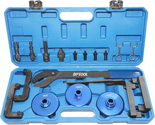 Camshaft Timing Tool Set Compatible with Audi VW 2.0T, 2.4, 2.8, 3.0T, 3.2T, 4.2, 5.2 Engine T40133 T40070 T40026 T40071 T40058 T10172 T40069 T10035 with T40079 T40269 T40297 Camshaft Adjuster Key