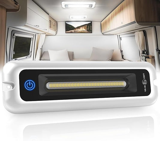 MICTUNING 8 Inch Interior RV Porch Light, LED Utility RV Awning White 6000K, Smart Touch Screen, Indoor IP68 Waterproof Aluminum for SUV Camper Trailer MPV Boat Home Cabinet Hallway