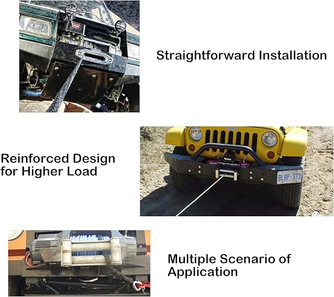 HLMOptimo 10 inch Winch Roller Fairlead 4 Way 10” Universal Mount Cable Guide Heavy Duty Nut Disassembly SUV Truck F150 8000 1000 12000lbs 14000 16000