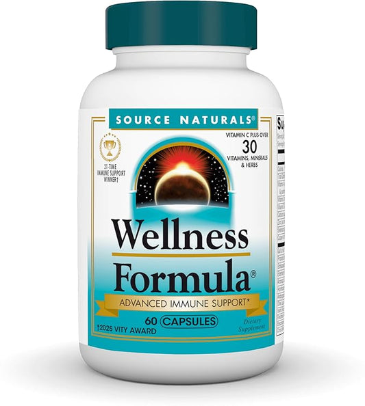 Source Naturals Wellness Formula Bio-Aligned Vitamins & Herbal Defense for Immune System Support - Dietary Supplement & Immunity Booster - 60 Capsules