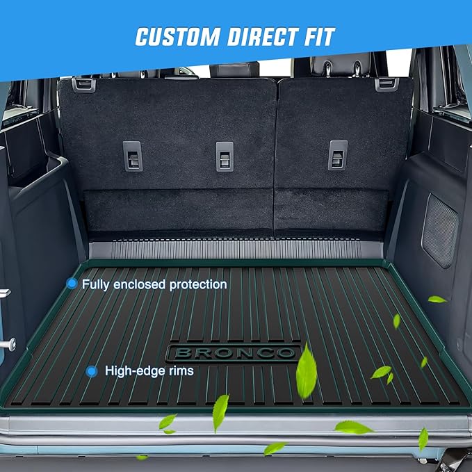 Nilight Cargo Mats for Ford Bronco 4 Door 2021 2022 2023 2024 2025 All Weather Protection Heavy Duty Cargo Liners